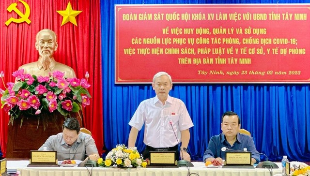 ĐOÀN GIÁM SÁT CỦA QUỐC HỘI LÀM VIỆC VỚI UBND TỈNH TÂY NINH